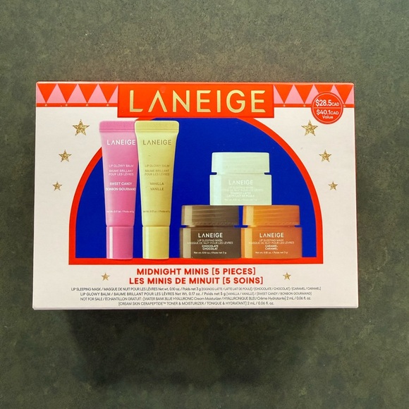 LANEIGE Other - LANEIGE Midnight Minis Skincare Set - Pink, Yellow, Blue, Brown